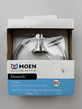 Moen Ellsworth Towel Ring Brushed Nickel Spot Resist Bathroom Wall Mount Holder