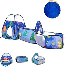 TTLOJ 3PC Dinosaur Kids Play Tent with Ball Pit, Crawl Tunnel, To