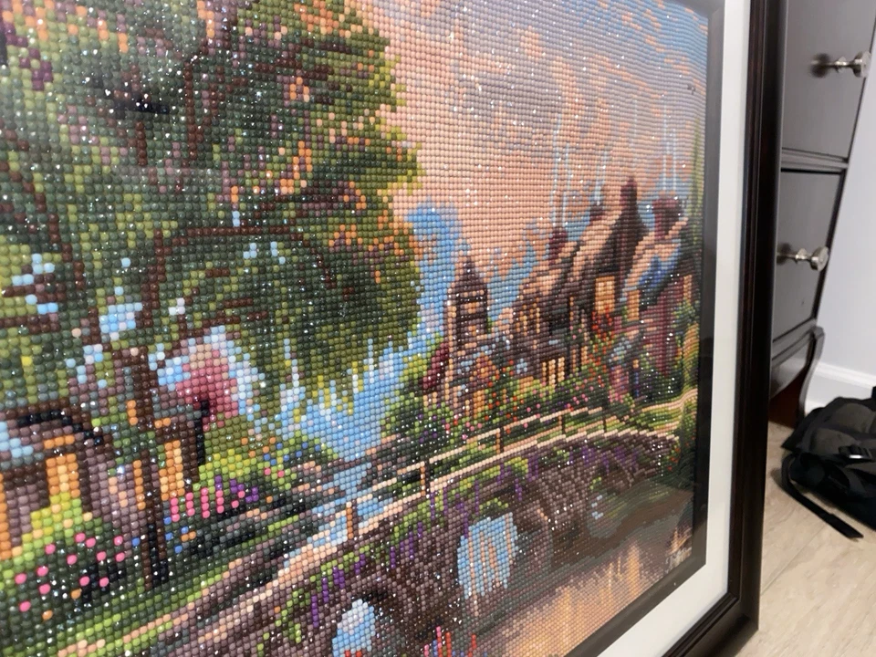 Pintura de paisaje con puntos de diamante de taladro completo 23 3/4 X 28 3/4 pulgadas Foto 3 de 4