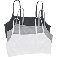 New 3-Pack Hanes Womens XXL Cropped Bralette Pack Breathable Crop Top Bras