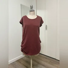 BE Stage Women's Burgundy Short Sleeve Top Large