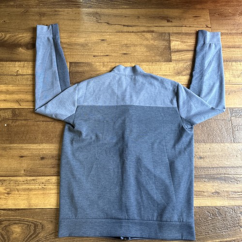 Untuckit Benotto Performance Jacke Herren mittelblau grau durchgehender Reißverschluss Stehkragen - Bild 3 von 3