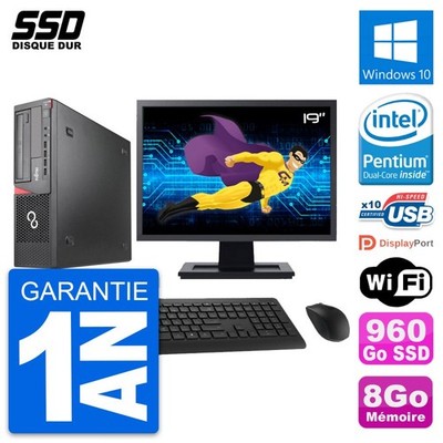 PC Fujitsu E920 DT Bildschirm 19'' Intel G3220 RAM 8GB SSD 960GB Windows 10 Wifi