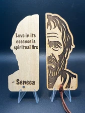 Seneca Wooden Bookmark (customizable quotes)
