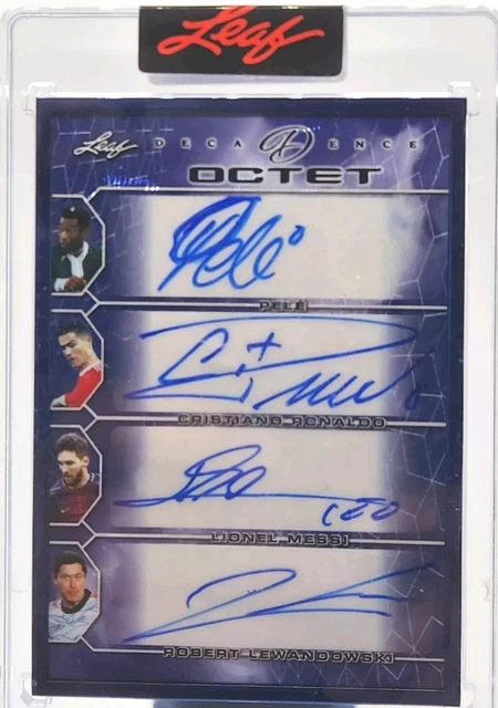 2022 Leaf Octet Auto 1/3 Messi Ronaldo Pelé Haaland Vini Jr Benzema KDB Lewandow