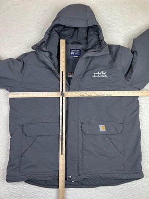 Carhartt Super Dux Coat Mens XL Gray Hooded Insulated Work Parka