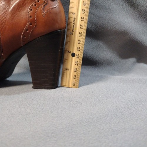 Antonio Melani Hoss Damen braun Leder halbhoher Reißverschluss Stiefel 7 M hoher Absatz - Bild 10 von 20