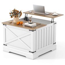 31.5" Farmhouse Lift Top Coffee Table w/Hidden Storage Compartment for Home