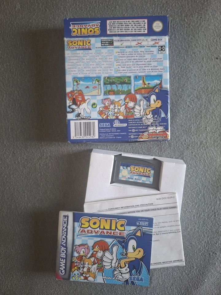 Sonic Advance Nintendo Game Boy Advance Complet PAL - EUR/FRA EXCELLENT ETAT - Photo 2/2