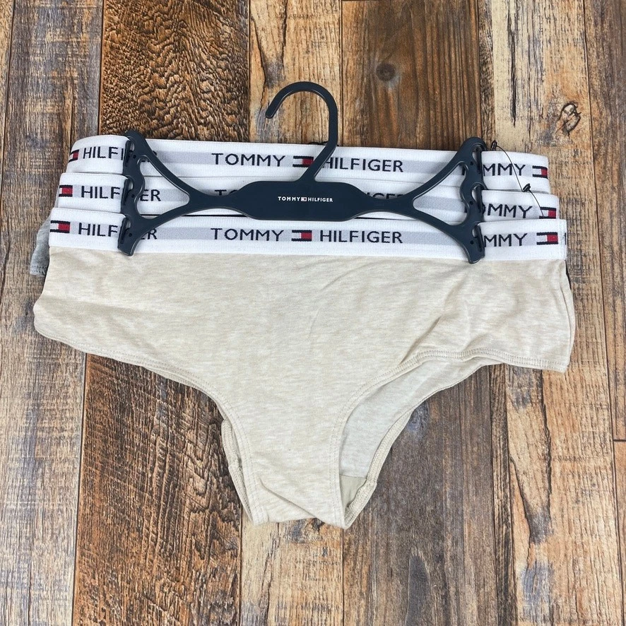 Tommy Hilfiger Mujer Pequeño Gris Negro Tostado Poliéster Ropa Interior Bragas 3PK Foto 2 de 4