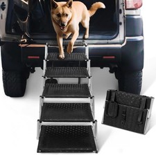 Escaleras para perros en el coche - Rampas plegables para perros grandes Negra