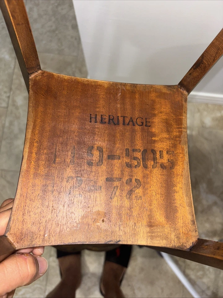 "Mesa de madera vintage HERITAGE 24"" de alto 10,5 W años 1972" Foto 3 de 4