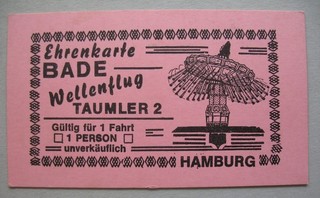 EHRENKARTE HAMBURG alter Kirmes FAHRCHIP Bade Wellenflug Taumler 2 RRR!
