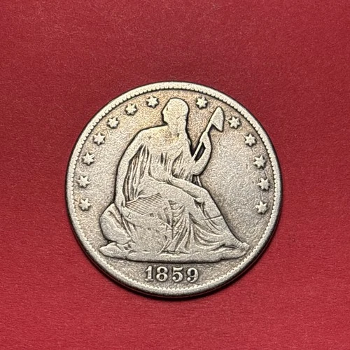 (1) Beautifully Toned Antique 1859-O Seated Liberty Half Dollar CHOICE VG