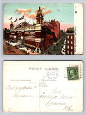 New York, NY-New York, Hippodrome Theater Flags Crowds Vintage c1910 Postcard