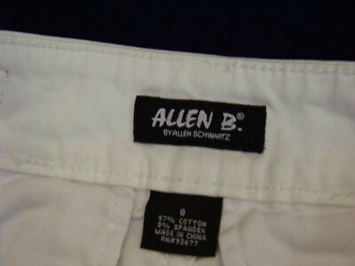 Women's Allen B. by Allen Schwartz White Denim Pants - Size 8 | eBay