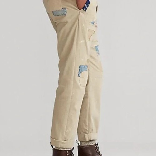 Ralph Lauren Polo Sportsman bestickte Denim Patchwork kultige khaki aztekische Hose - Bild 4 von 19