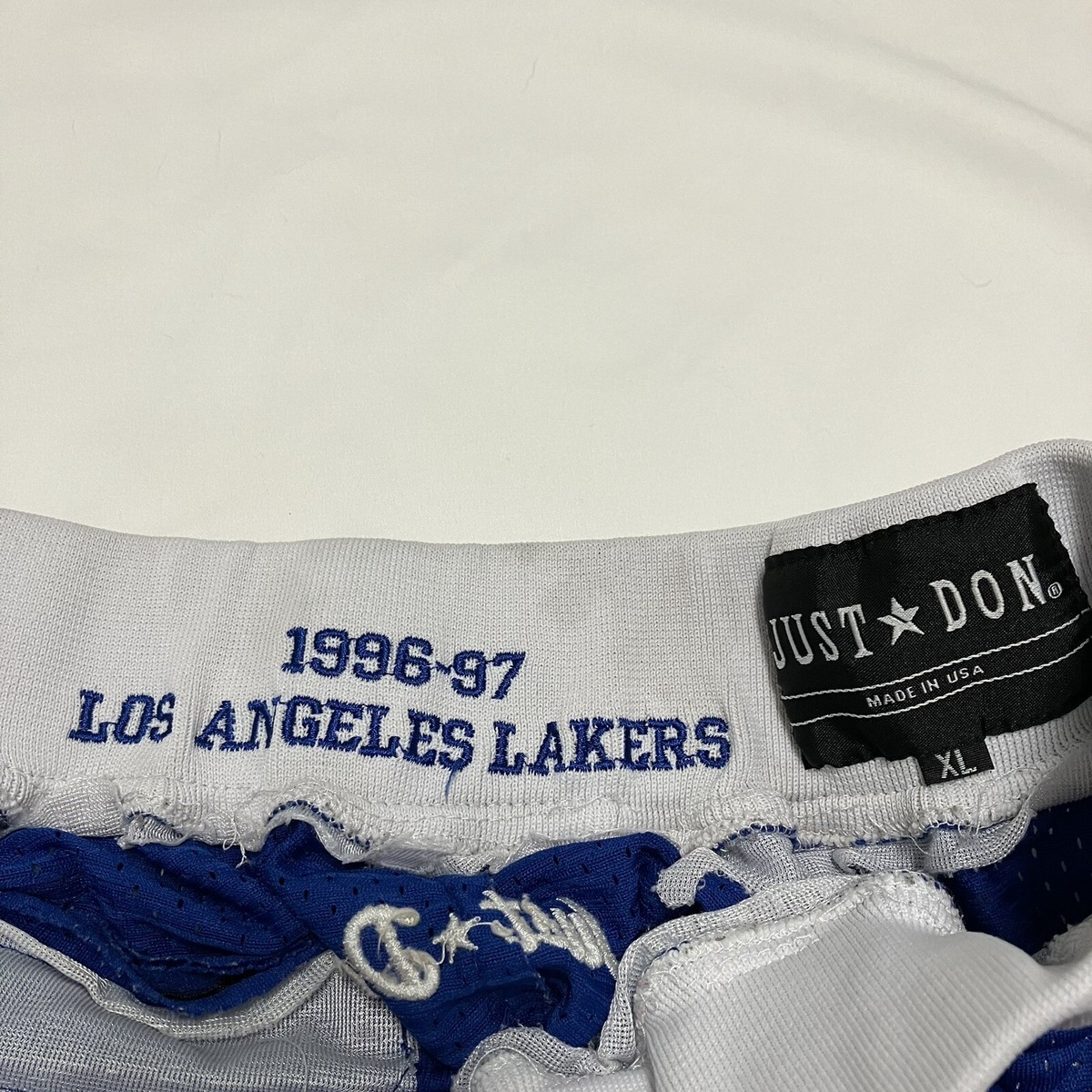 Vintage Los Angeles Lakers Just Don Blue Shorts Size XL