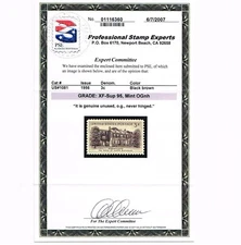 EXCEPTIONAL GENUINE SCOTT #1081 MINT PRISTINE OG NH PSE CERT GRADED XF-SUPERB-95