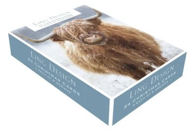 LING DESIGN Box Of 24 Assorted Christmas Cards Photographic Animals Xmas Card Boxes