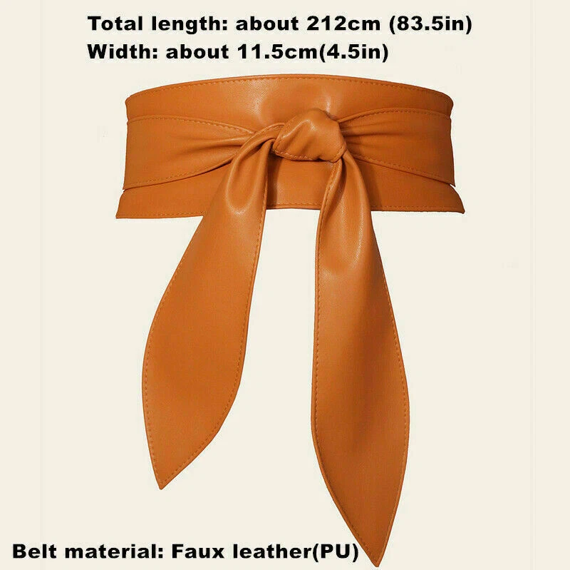 Женщин моды искусственной кожи широкая талия ремень надежном вокруг самостоятельный галстук пояс - Изображение 4 из 4
