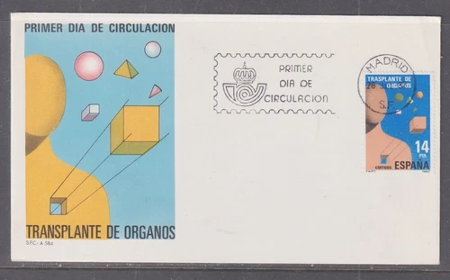 Spain 1982  - Organ Transplant "SFC-584" First Day Cover - Unaddressed