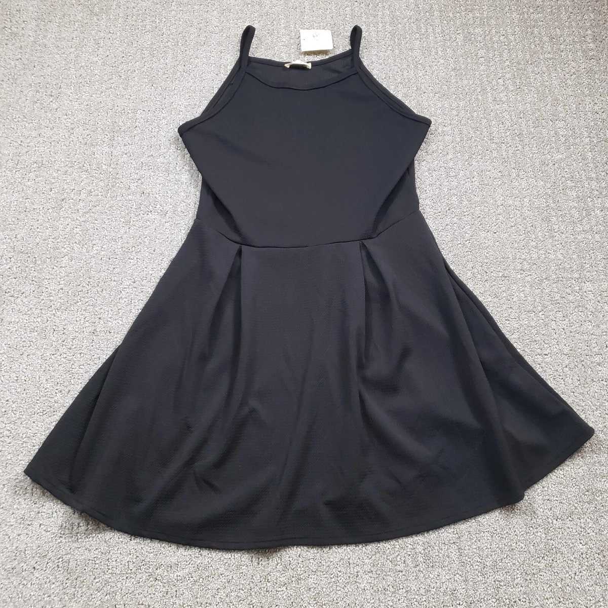 OLIVIA RAE Dress Womens XL BLACK Flare Skater Spaghetti Strap Pullover  Flowy NWT | eBay