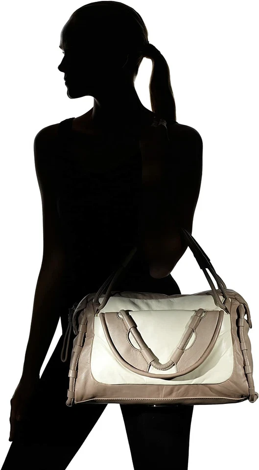 Cynthia Rowley Women's Calloway Leather Satchel Bag - Gray Cream $300 NWT - Image 2 of 4