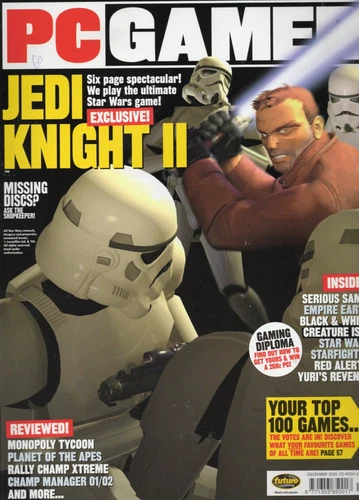 PC GAMER UK MAGAZINE DECEMBER 2001 JEDI KNIGHT STAR WARS NO DISC