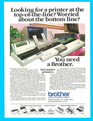 Brother printer dot matrix computer PC ephemera vintage print ad 1986