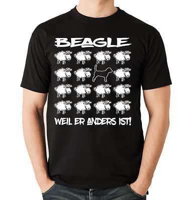 BLACK SHEEP BEAGLE  Schaf Men Hund Beagel T-Shirt Hund Hunde Hundemotiv Männer