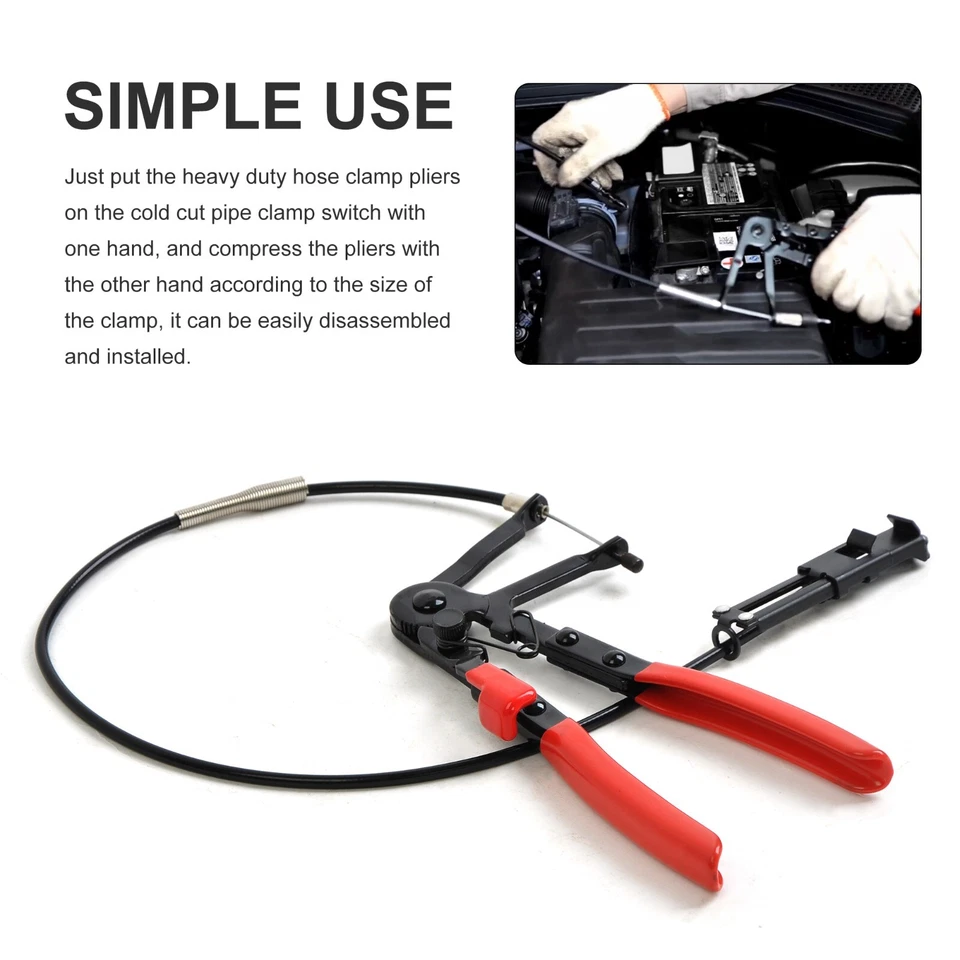 24In Flexible Cable Wire Hose Clamp Plier Suit For Fuel Oil Water Pipe Repair - Image 2 of 4