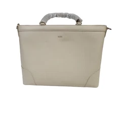 Mark and Graham EMILY BAMBOO LEATHER TOTE Mono MBE IVORY
