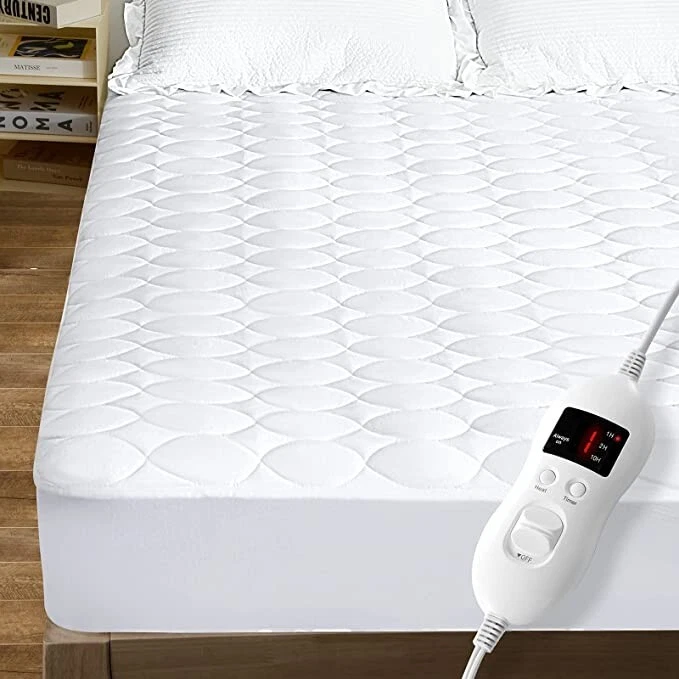 HYLEORY Heated Mattress Pad Water-Resistant Electric Bed Topper Full Size |  eBay