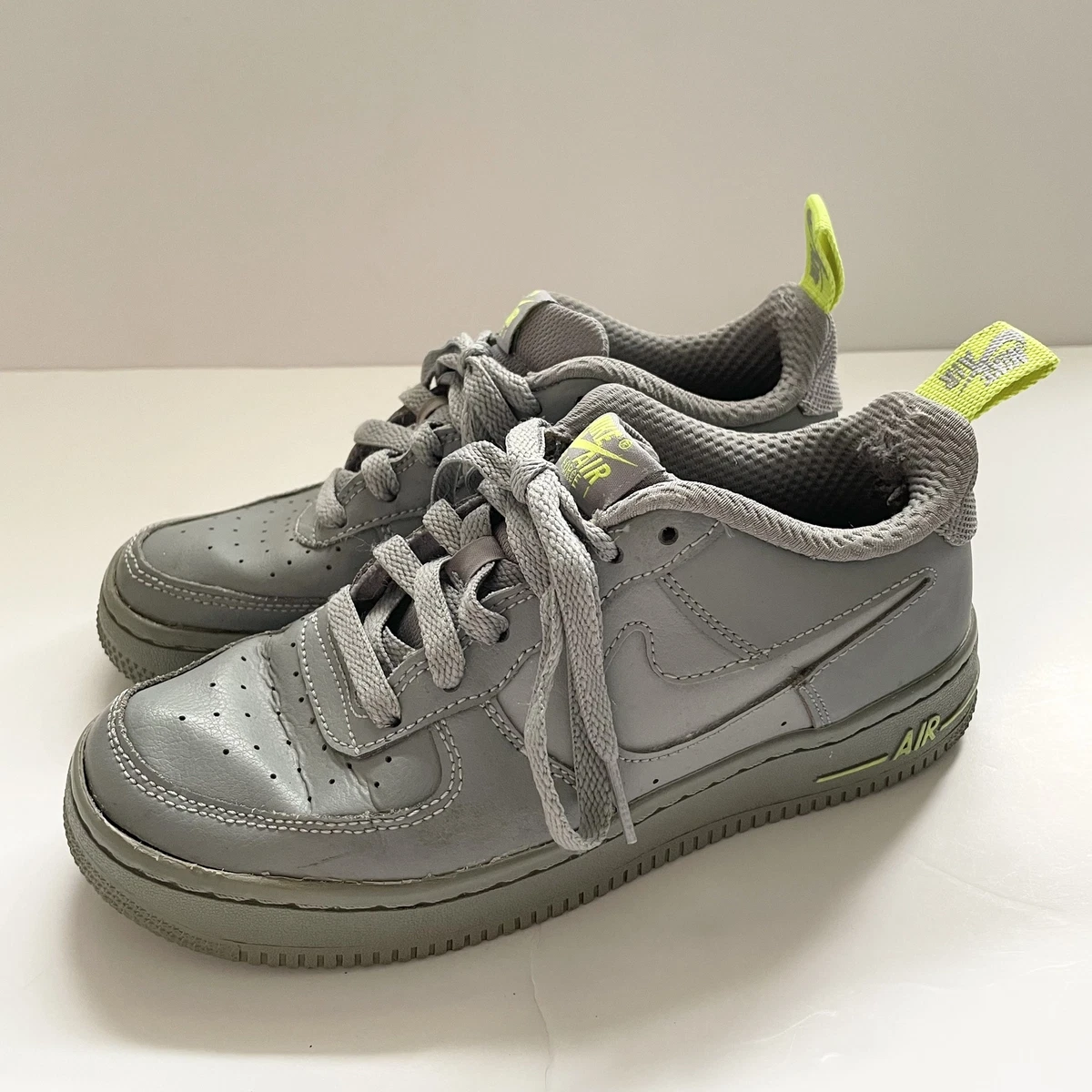Nike Youth Air Force 1 Grey Lace Up Trainers UK 4 eBay