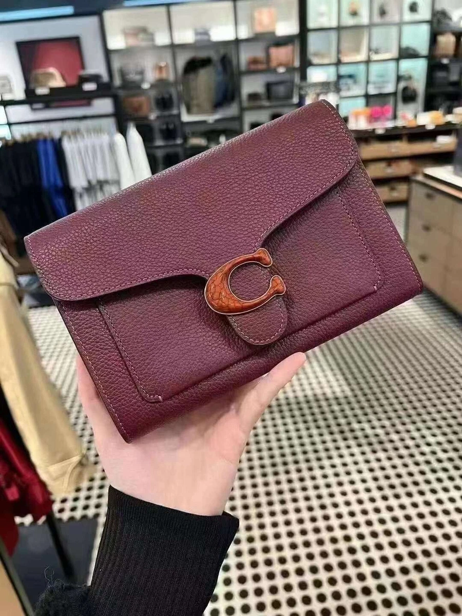 COACH Tabby Chain Clutch Wine Pebble Leather Crossboday Bag 4792 NWT Pack eBay