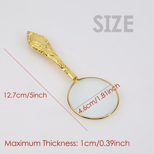 Retro 5X Magnifying Glass Handheld Magnifier Wooden Handle Optical Eye Lo-ml - Picture 3 of 10