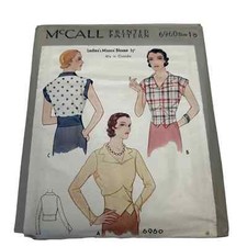 McCall Antique Early 1900's Pattern 6960 Ladies/Misses Blouse Size 18 HTF RARE