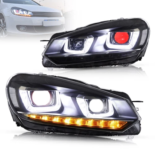VLAND Demon Eye LED Headlights For 2010-2014 Volkswagen Golf6 MK6 w/Sequential - Bild 1 von 14