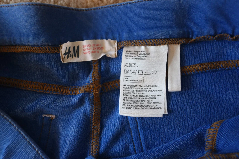 H&M синий девочек синие джинсы хлопок смесь размер 14Y + - Изображение 3 из 4