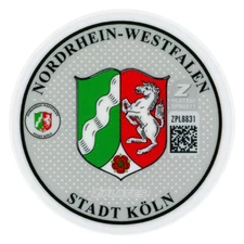 Cologne Köln Germany German License Plate Registration Seal & Inspection Sticker