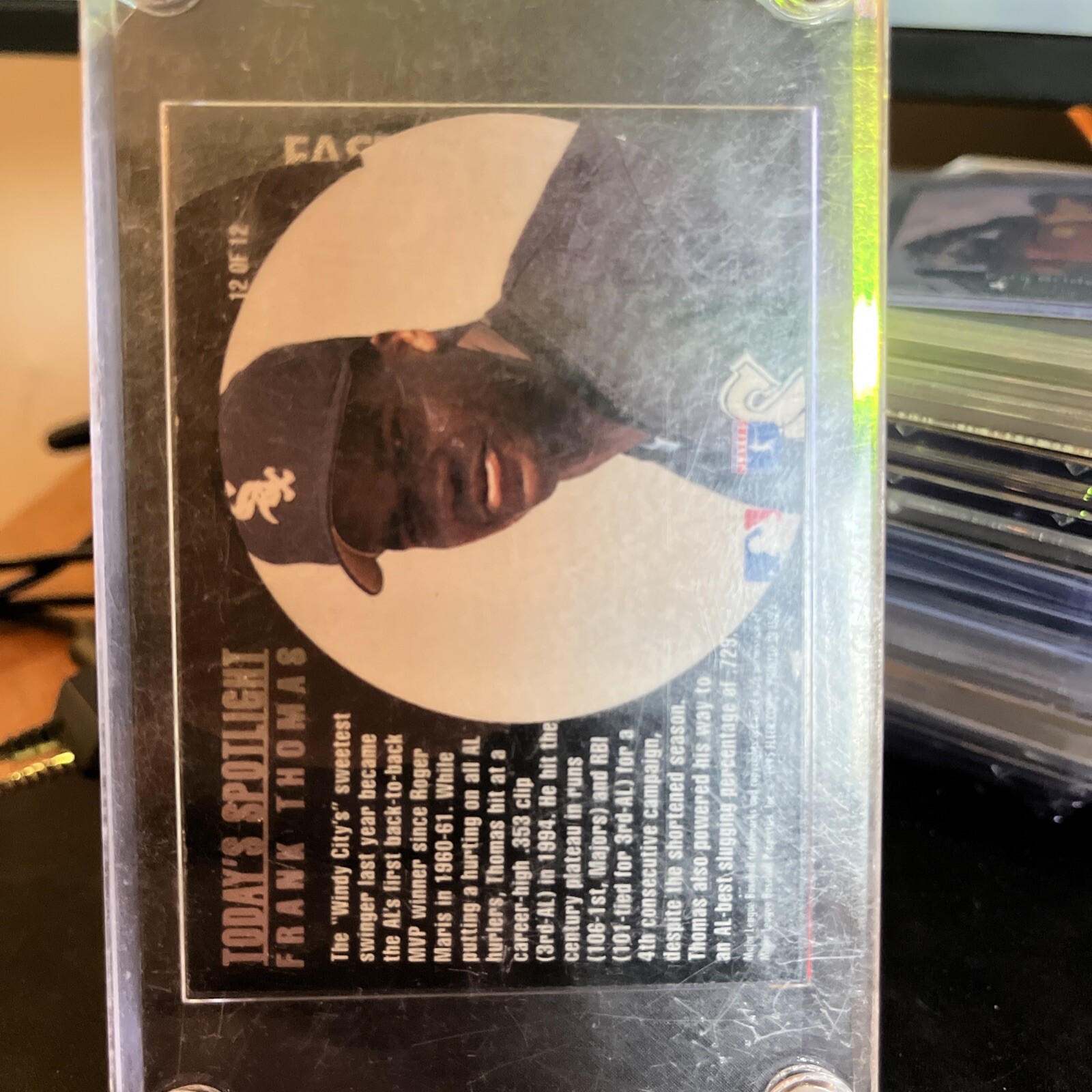 1995 Fleer Flair Baseball Today's Spotlight FRANK THOMAS, White Sox #12 of 12 - Picture 3 of 4