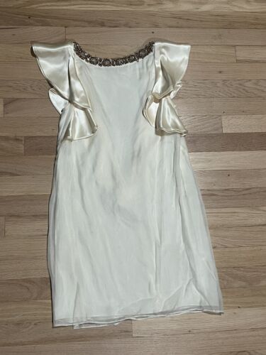 Alice Olivia Ivory Silk Bead Embellished Dress XS