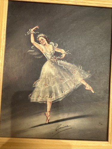 Pair of Vintage Carina Ballet Dancer Ballerina Framed Lithographs Wall Art Print - Picture 5 of 10