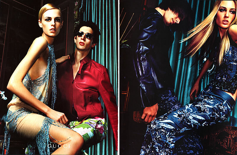 1999 Gucci Testino Jacquetta Wheeler Tom Ford 2-page MAGAZINE AD