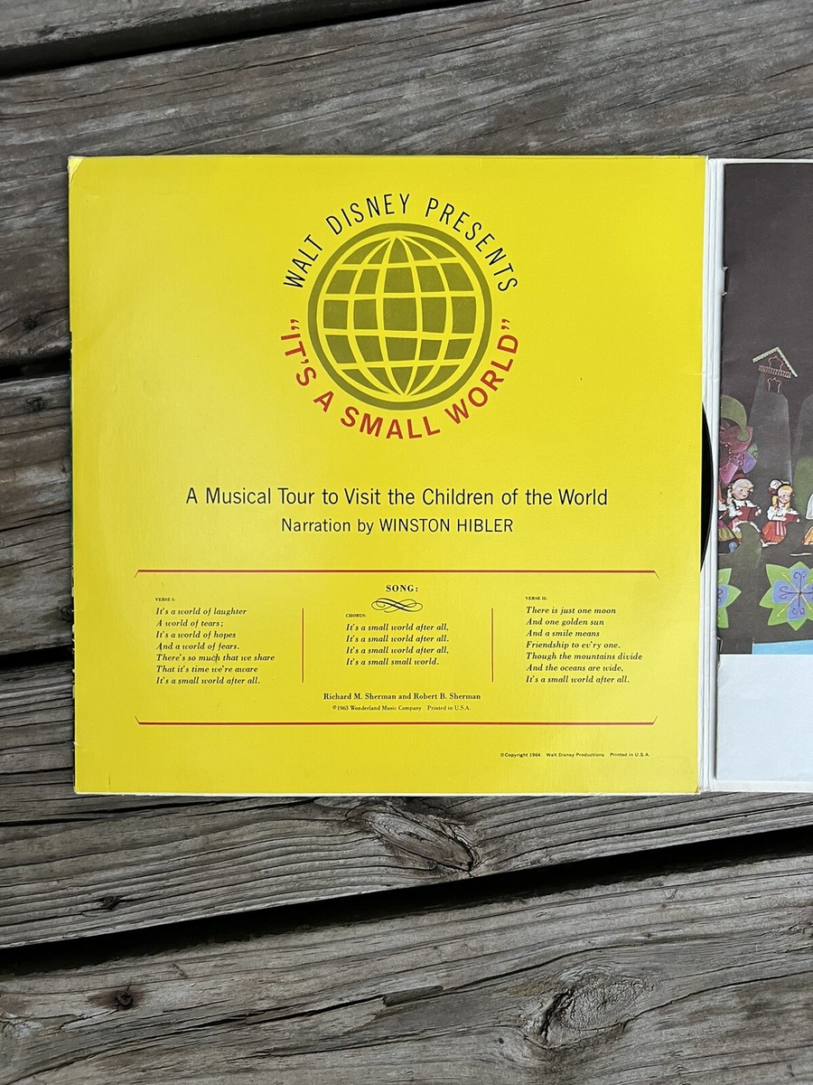 Walt Disney It's A Small World Vinyl Record 1964 Disneyland