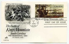 UX85 Battle of Kings Mountain, 1780, ArtCraft, FDC
