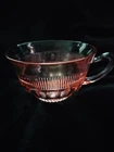 1930s Vintage Hocking Pink Coronation/Banded Rib & Saxon Tea Coffee Cups