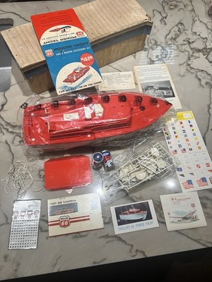 New Vintage PHILLIPS 66 POWER YACHT MOTORIZED 17 1/2'' Complete! Set! Only One!