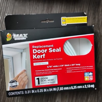 Duck Max Strength Replacement Door Seal Weatherstrip White 5/16'' x 1/4'' x 84''